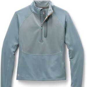 Smartwool Active Fleece Wind Half Zip Pullover in Pewter Blue